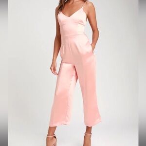 Pink Satin Jumpsuit